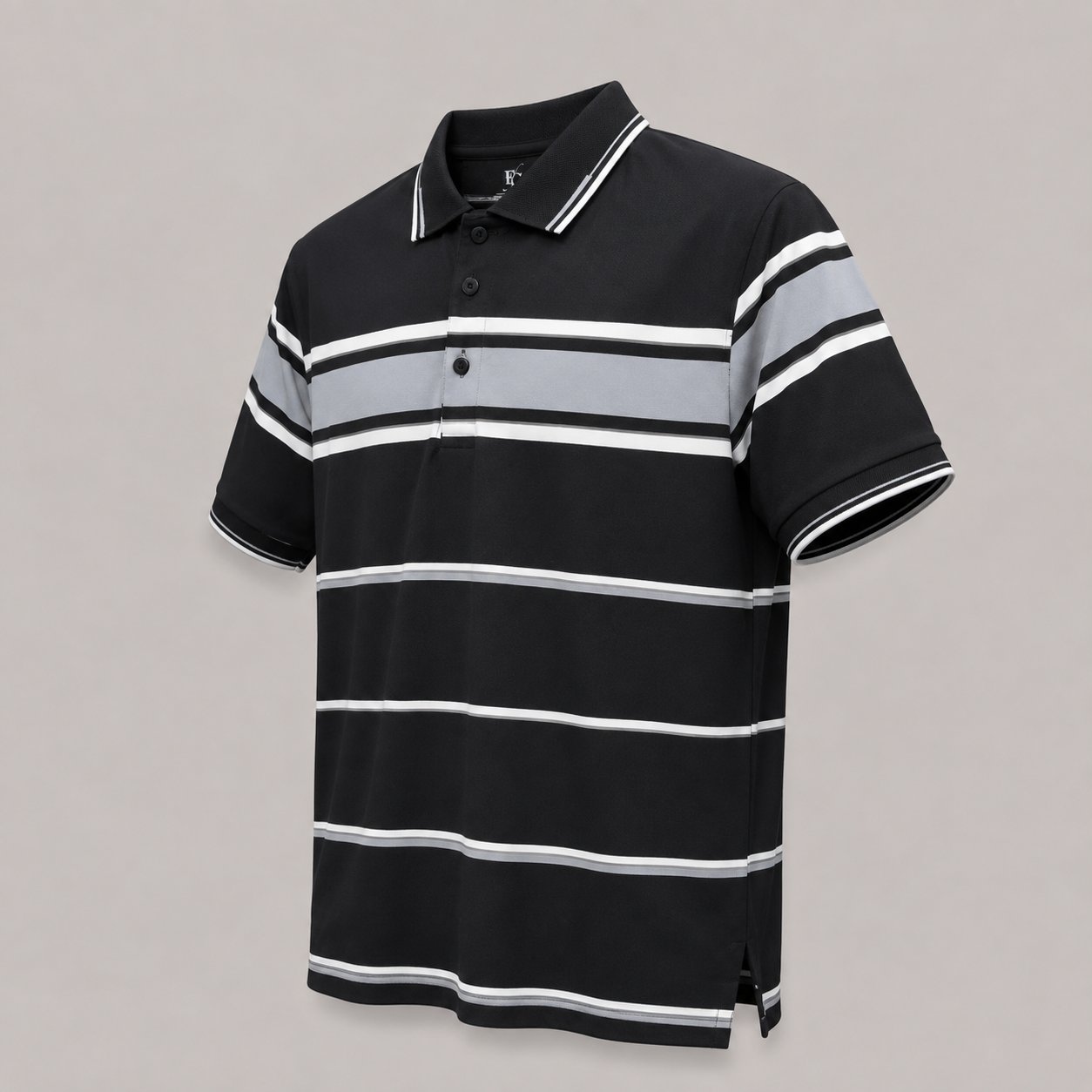 Multi-Stripe Polo – Black